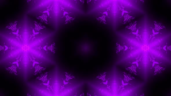 Abstract colorful kaleidoscope sequence pattern moving graphic purple background