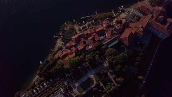 Aerial View of the Island and the Mountains Near Island Architecture