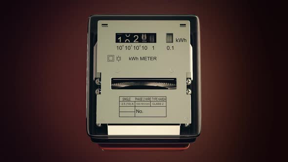 Analog electricity meter showing household consumption in kilowatt hours.