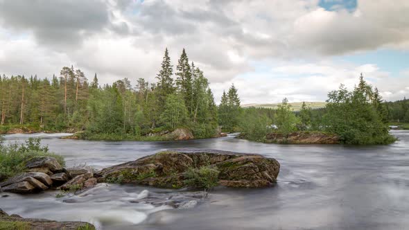 Rapids waterfall lake water norway nature timelapse