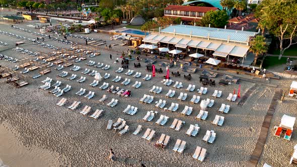 Bar by the sea aerial view 4 K Turkey Alanya