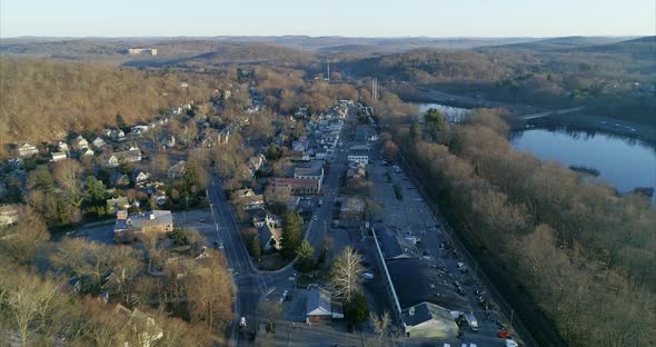 Aerial View of Katonah and Muscoot Reservoir in Westchester New York