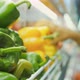 Woman Buying Yellow Pepper in Supermarket. Female Hand Choosing Organic Vegetables in Grocery Store - VideoHive Item for Sale