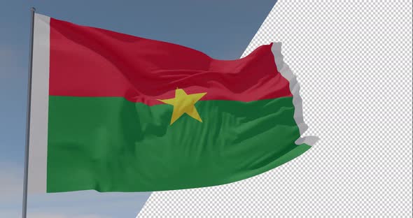 flag Burkina Faso patriotism national freedom, seamless loop, alpha channel