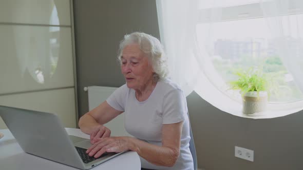 Senior Woman Having Video Call on Laptop