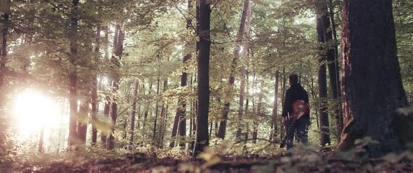 Guitar Player in the Woods