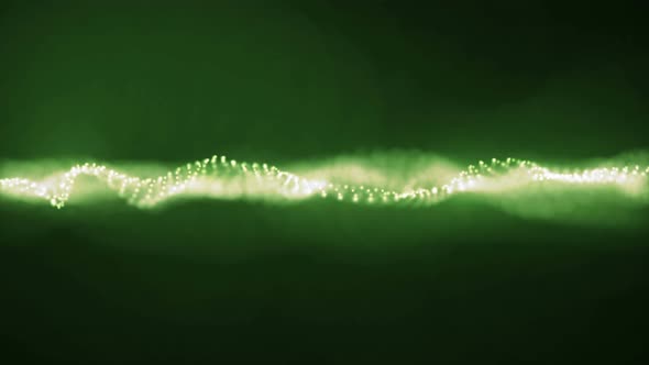 Green Dots Wave Futuristic Sound Wave Able To Loop Seamless