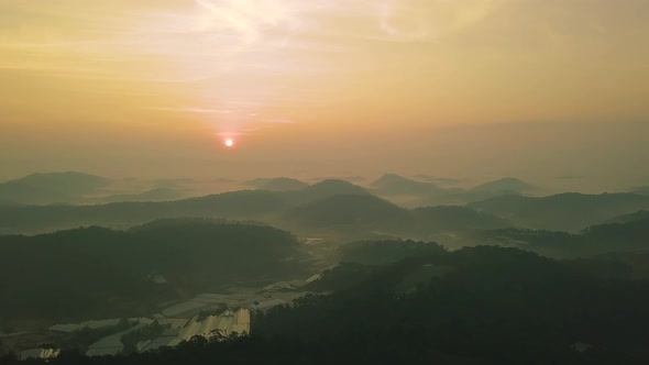 Time Lapse Sunrise and Misty Fog in the Mountain, VietNam