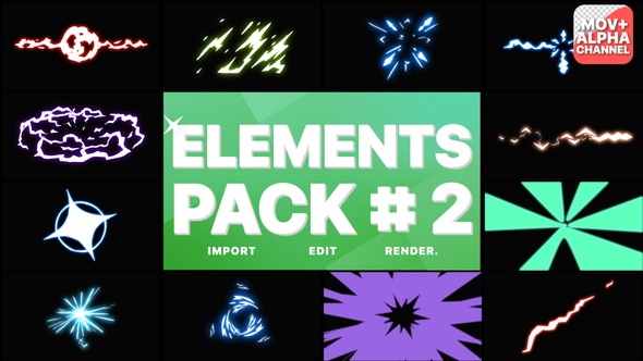 Energy Elements Pack 02 | Motion Graphics alt