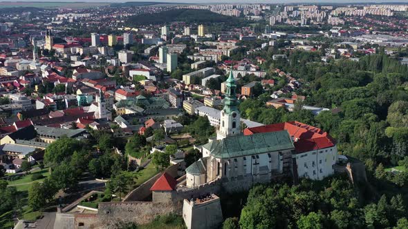 Aerial view of the castle in the city of Nitra in Slovakia