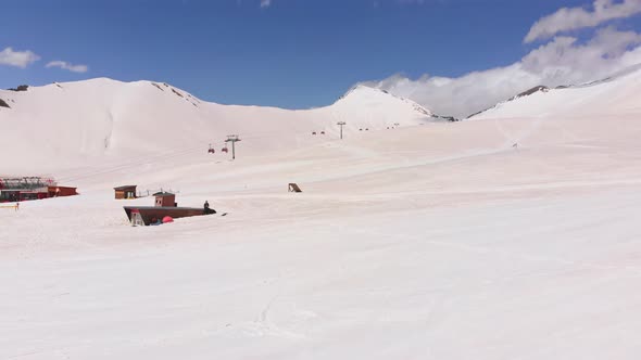 Ski Resort Panorama With Drone Pilot In View