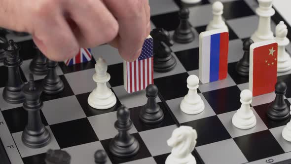 Chessboard with Flags of Countries