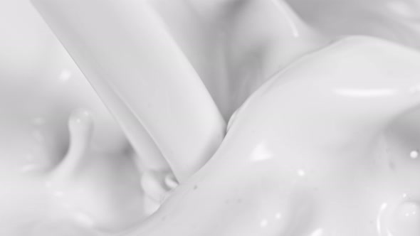 Super Slow Motion Shot of Pouring Cream at 1000Fps