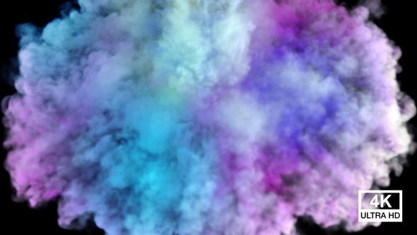 Streaming And Spreading Festival Colored Smoke From Top To Down 4K