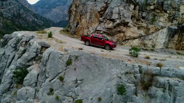 Jeeps Climb Gravel Road
