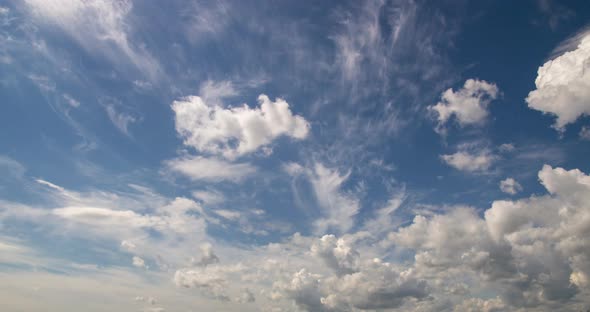 SeriesSKY CLEAR Beautiful Cloud Blue Sky with Clouds Sun Time Lapse Clouds Rolling Puffy Cumulus