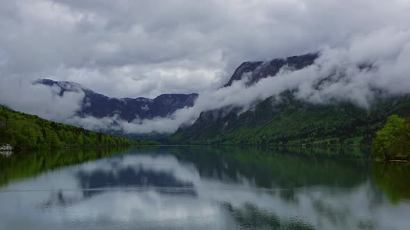 Bohinjsko Jezero in Slovenia at Morning Timelapse