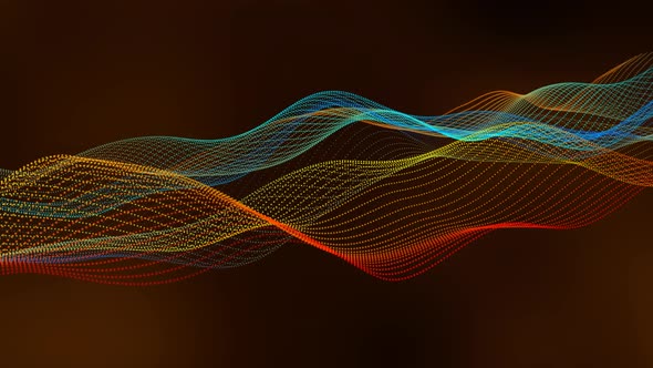 Beautiful Background Particle Line Wave Animation