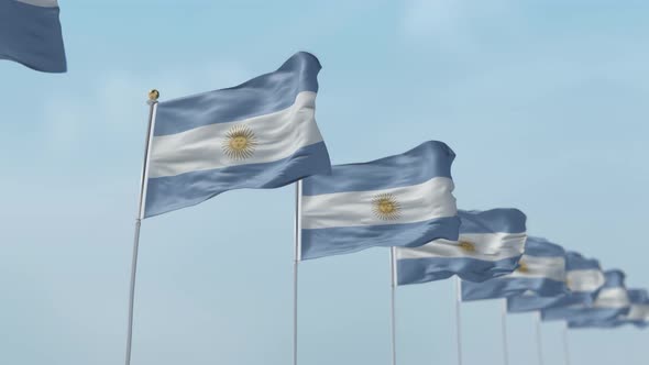 Argentina  Row Of Flags 