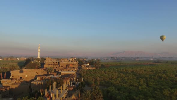 Hot air ballooning over the Luxor and Nile river.