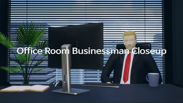 Office Room Businessman Closeup 4K