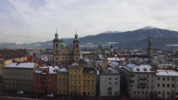 Aerial view of buildings in Innsbruck