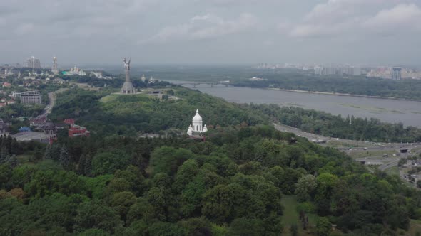 Drone footage Aerial view of Kiev Pechersk Lavra in Kyiv Kiev, Ukraine. 