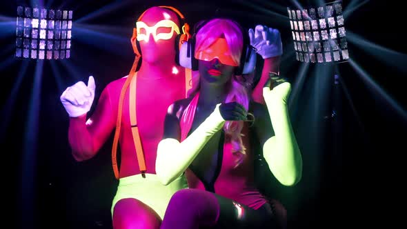 Glow Uv Neon Sexy Disco Female Man Cyber Doll Robot Electronic Toy