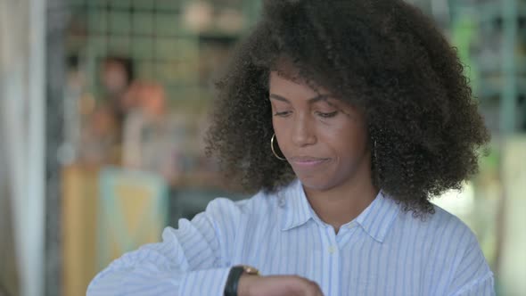 Portrait of African Businesswoman Looking at Watching Waiting