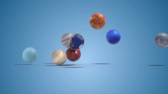 rubber balls. planets of the solar system. rubber planets