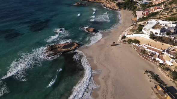 Cala Tarida beach in Ibiza, Spain