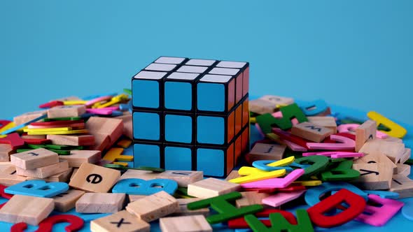 Rubik's cube in alphabet block