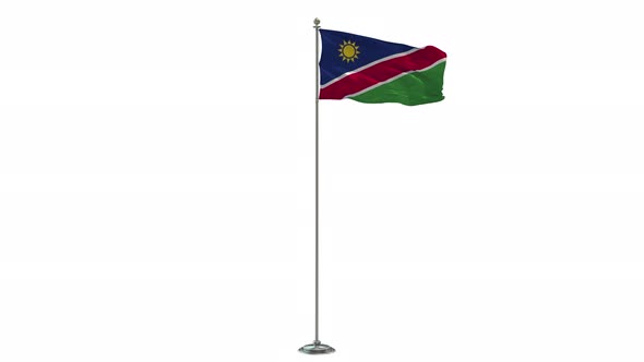 Namibia Looping Of The Waving Flag Pole With Alpha