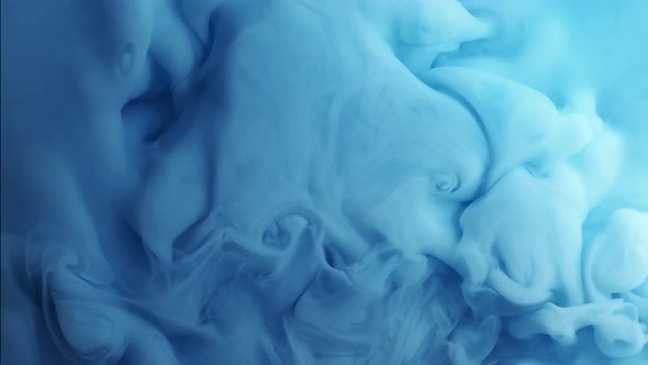 Abstract Blue Liquid Painting Texture. Footage Is an Amazing Organic Background for Visual Effects