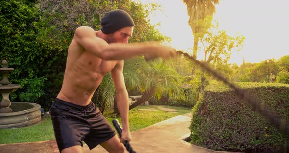 Athletic Male Workout Crossfit Slow-Motion