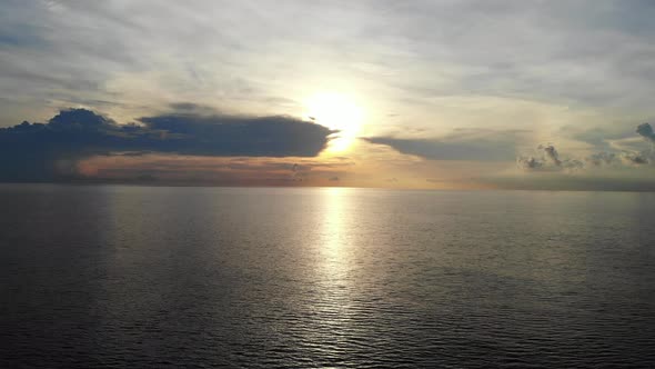 Beautiful from high view of sunset around sea