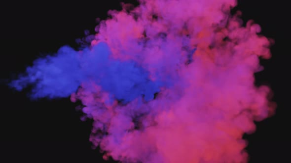 Mixing of Colorful Multicolored Smoke