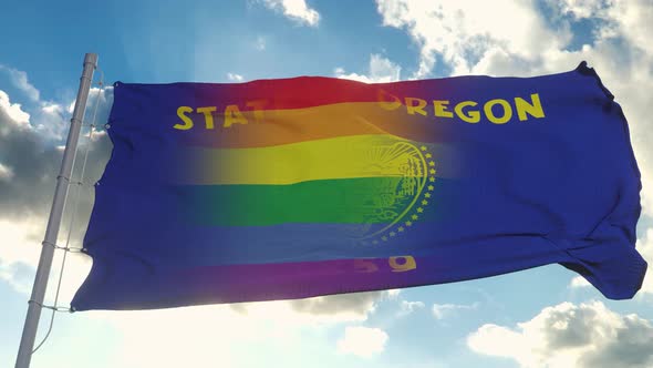 Flag of Oregon and LGBT