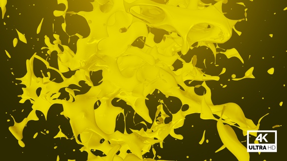 Abstract Yellow Paint Splash V5