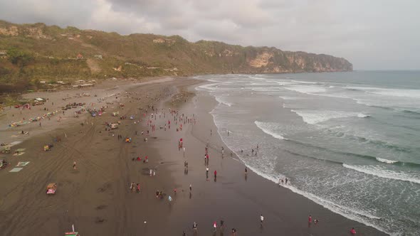 Sandy Beach Near the Ocean Yogyakarta