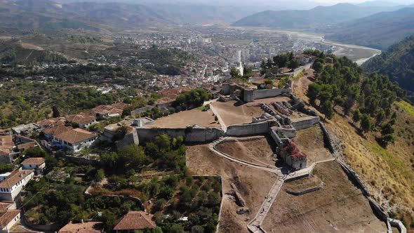 Berat Albania Aerial Cityscape Views