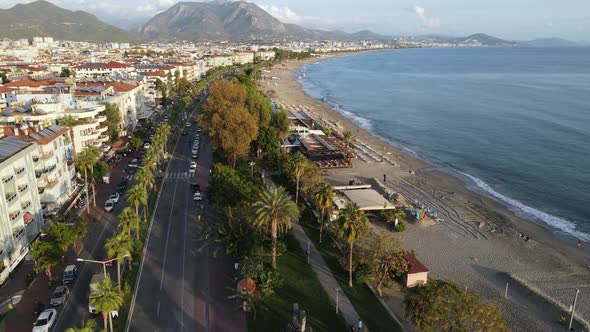 Alanya, Turkey - a Resort Town on the Seashore. Aerial View