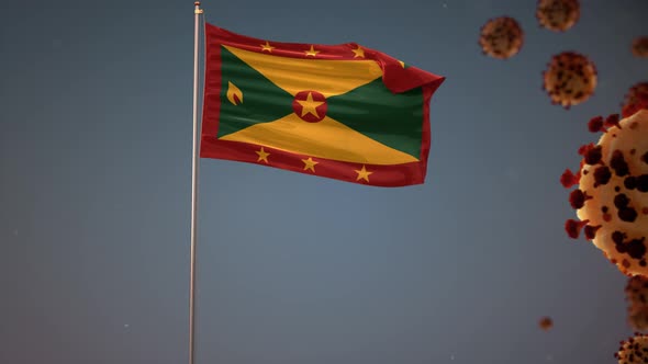 Grenade Flag With Corona Virus Attack 4K alt