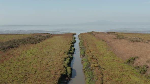 Aerial video of Delta water in Northern California