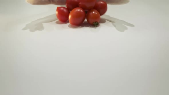Cherry Tomatoes On White Background