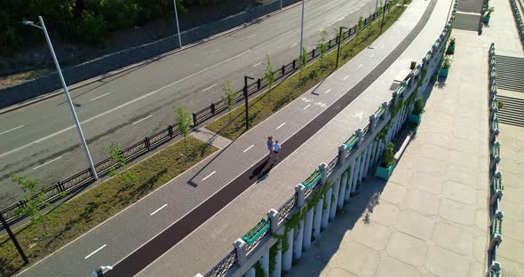 Girls on a Run Aerial View