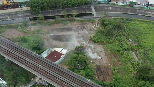 smoke in field in Hong Kong city