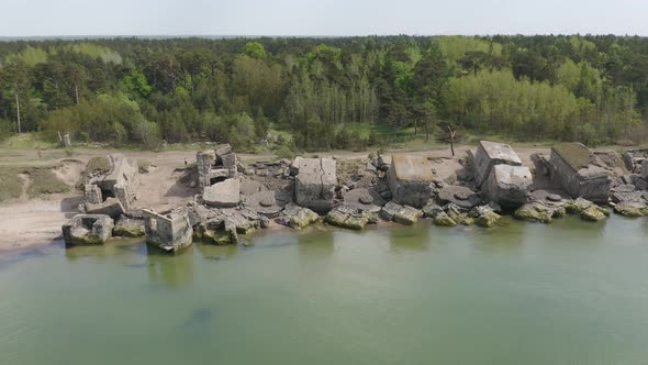 Coastal Defence Line Ruins After Bomb Blast