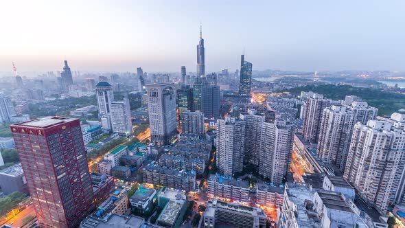 A Time lapse of nanjing city at night，china