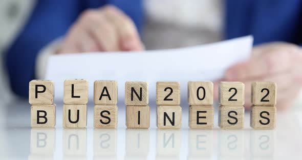 Boss is Planning Business Plan for 2022 Closeup